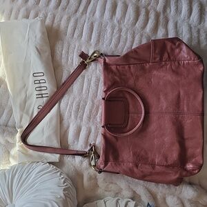 HOBO Women's Dusty Rose Sheila Leather Hobo Bag  Ex Cond